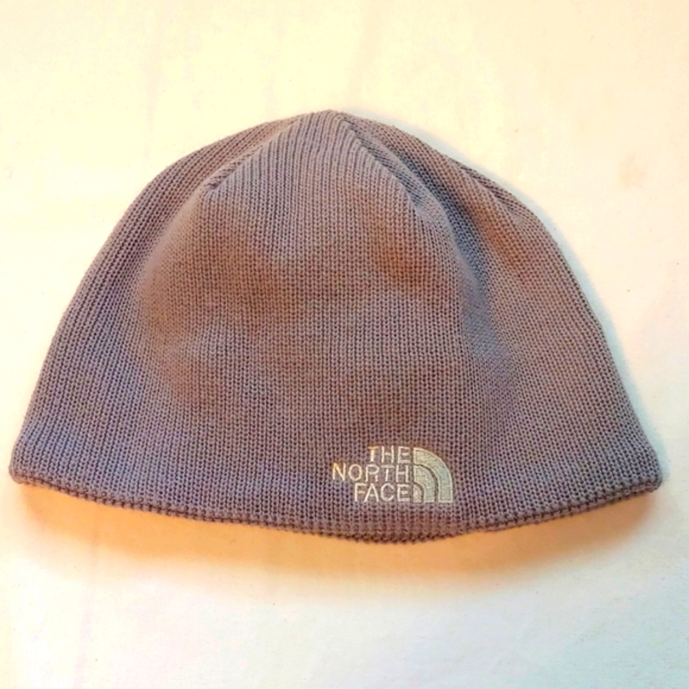 North Face Beanie Grey Woven w/ Fleece inside brim Adult